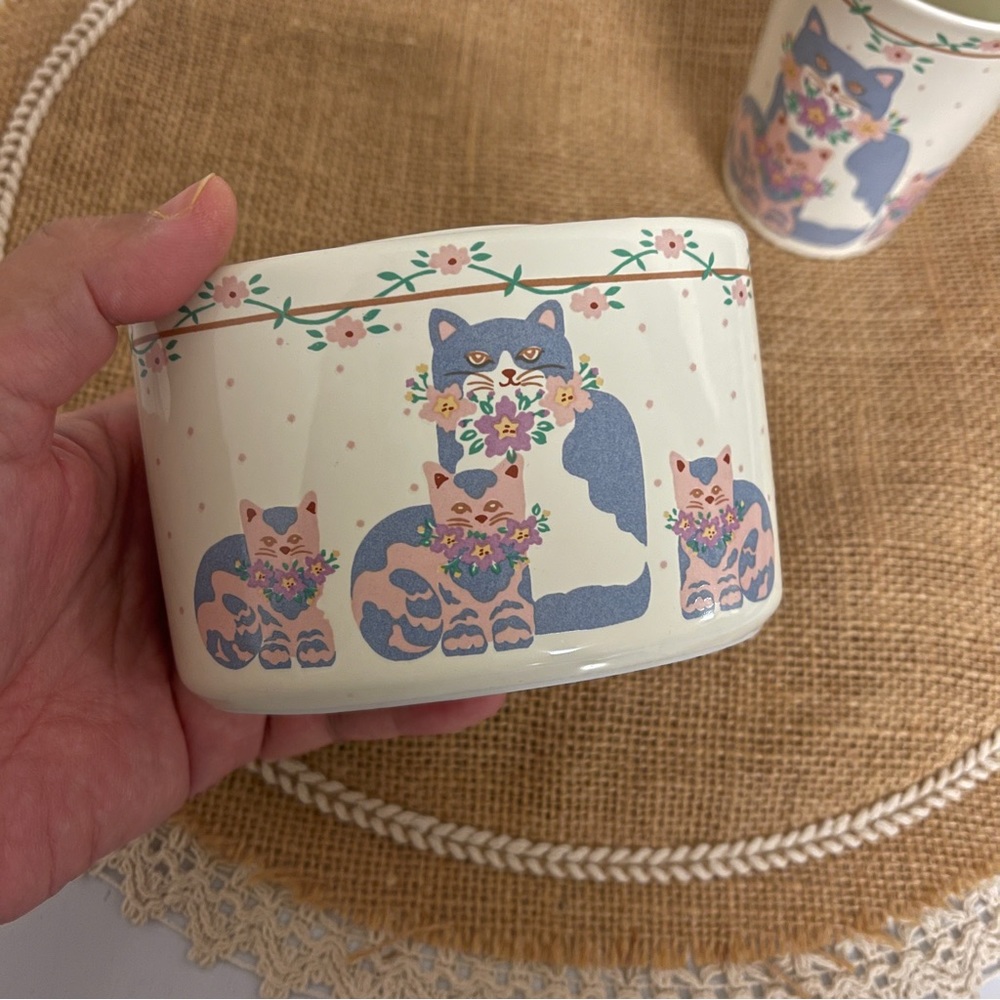 NWT vintage Japan 3pcs porcelain toothbrush holder /tumbler /loap dish gift set - Picture 5 of 11